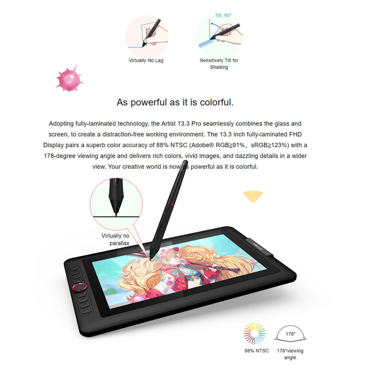 XP-PEN Artist13.3 Pro 13.3 Inch IPS Drawing Monitor Pen Display